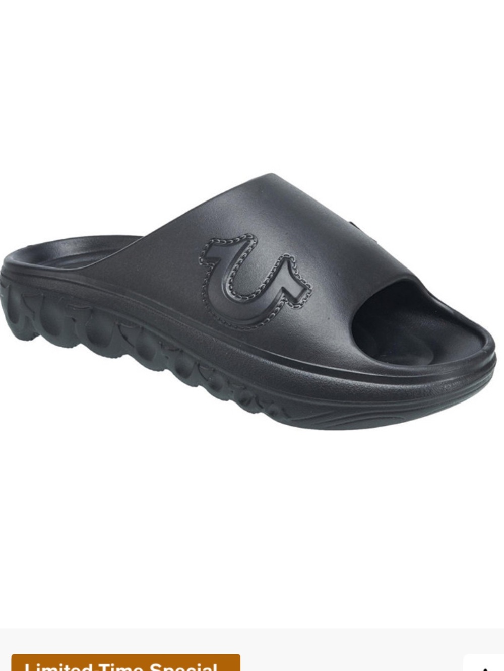 True Religion Men’s Tupac Slides Sandals molded Black Size 13